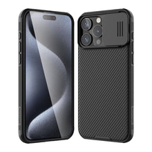 Load image into Gallery viewer, Nillkin Case for Apple iPhone 15 Pro (6.1" Inch) CamShield Pro Camera Slider Double Layered Protection TPU + PC Black Color