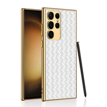 Load image into Gallery viewer, Premium Leather Case With Gold Electroplating For Galaxy S23 Ultra