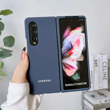 Load image into Gallery viewer, Samsung Galaxy Z Fold 3 / 4 Silicon Case Liquid Silicon Inner Fabric