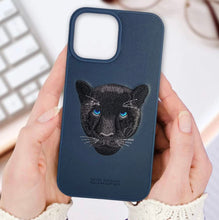 Load image into Gallery viewer, Luxury Panther Embroidered Leather Case for iPhone 13 Pro
