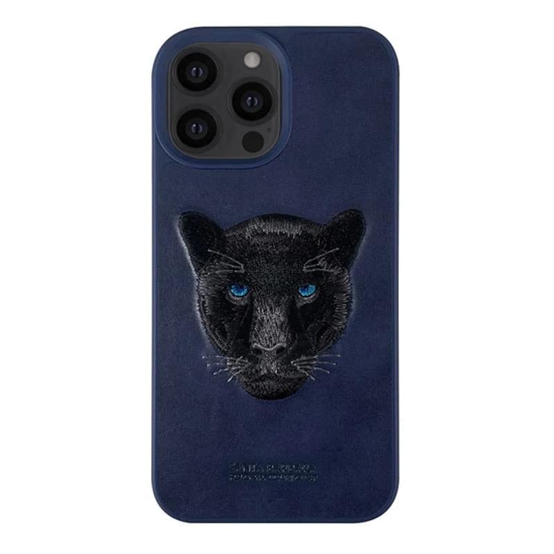 Luxury Panther Embroidered Leather Case for iPhone 13 Pro