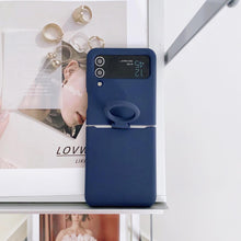Load image into Gallery viewer, Silicone Ring Grip Case for Samsung Galaxy Z Flip 3 – Soft, Stylish &amp; Protective Cover
