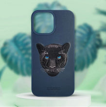 Load image into Gallery viewer, Luxury Panther Embroidered Leather Case for iPhone 13 Pro
