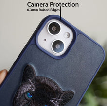 Load image into Gallery viewer, Luxury Panther Embroidered Leather Case for iPhone 13 Pro
