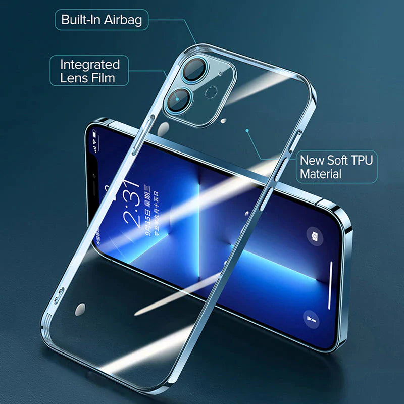 Electroplating Silicone Transparent Glitter Case For Apple iPhones