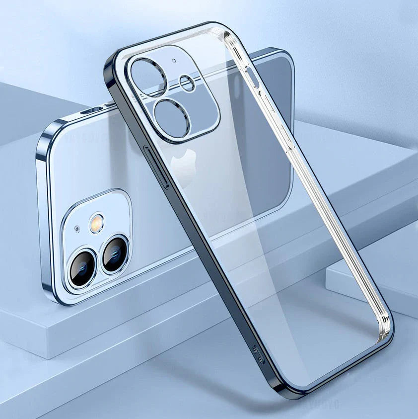 Electroplating Silicone Transparent Glitter Case For Apple iPhones