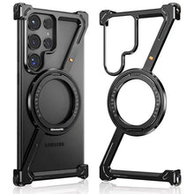 Load image into Gallery viewer, Frameless Aluminum Alloy Metal Bumper Phone Case with Magnetic Ring For Samsung Galaxy S24 Ultra &amp; S25 Ultra
