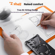 Load image into Gallery viewer, Frameless Aluminum Alloy Metal Bumper Phone Case with Magnetic Ring For Samsung Galaxy S24 Ultra &amp; S25 Ultra

