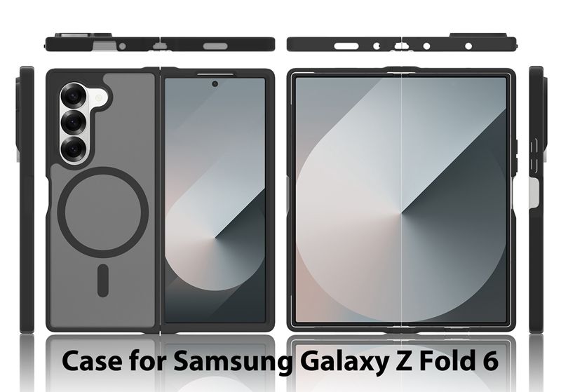 Luxury Translucent Mobile Phone Case with Magnetic Ring Skin Feeling for Samsung Galaxy Z Fold 5 Case