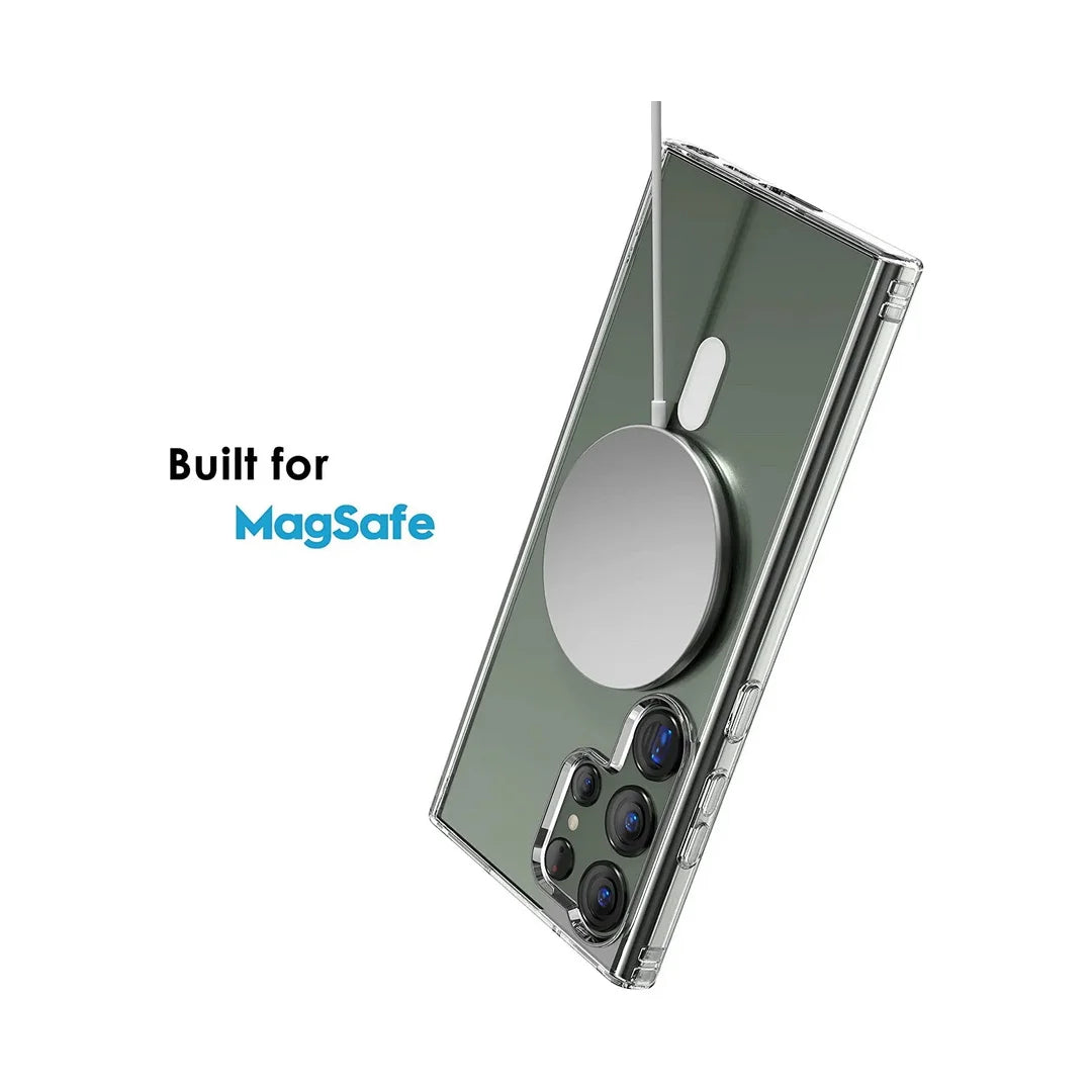 Galaxy S25 Ultra, S24 Ultra, S23 ultra  MagSafe Transparent Hard PC Back Case – Anti-Yellow Lifetime Guarantee