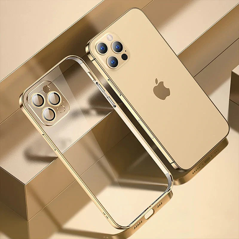 Electroplating Silicone Transparent Glitter Case For Apple iPhones